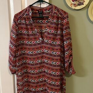 Justify Multicolor Tribal Print Blouse
